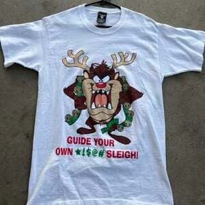 Vintage Christmas Taz 'Guide Your Own Sleigh' Single Stitch Tee M